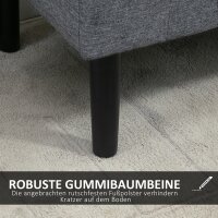 Sitzbank mit Stauraum, Polsterbank, belastbar bis 130 kg, Leinenoptik, Kautschukholz, 116 x 44 x 58 cm, Hellgrau