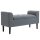 Sitzbank mit Stauraum, Polsterbank, belastbar bis 130 kg, Leinenoptik, Kautschukholz, 116 x 44 x 58 cm, Hellgrau