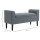 Sitzbank mit Stauraum, Polsterbank, belastbar bis 130 kg, Leinenoptik, Kautschukholz, 116 x 44 x 58 cm, Hellgrau