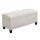 Sitzbank mit Stauraum Polsterbank mit Leinenoptik, Sitztruhe mit Holzbeine, Truhenbank für Wohnzimmer Schlafzimmer Flur 100 x 40 x 44 cm Cremeweiß