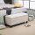 Sitzbank mit Stauraum Polsterbank mit Leinenoptik, Sitztruhe mit Holzbeine, Truhenbank für Wohnzimmer Schlafzimmer Flur 100 x 40 x 44 cm Cremeweiß
