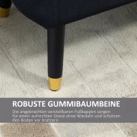 Sitzbank mit Stauraum Armlehnen Polsterbank mit Samtoptik, Sitztruhe mit Holzbeine, Truhenbank für Wohnzimmer Schlafzimmer Flur 107 x 42 x 65 cm, Schwarz