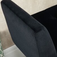 Sitzbank mit Stauraum Armlehnen Polsterbank mit Samtoptik, Sitztruhe mit Holzbeine, Truhenbank für Wohnzimmer Schlafzimmer Flur 107 x 42 x 65 cm, Schwarz