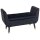 Sitzbank mit Stauraum Armlehnen Polsterbank mit Samtoptik, Sitztruhe mit Holzbeine, Truhenbank für Wohnzimmer Schlafzimmer Flur 107 x 42 x 65 cm, Schwarz