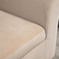 Polsterbank mit Stauraum, Truhenbank mit Armlehnen, 46 cm Sitzhöhe, samtartiges Polyester, 111,5 x 41 x 65 cm, Beige