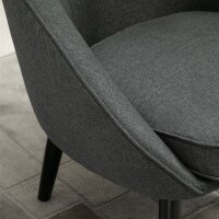 Loungesessel Cocktailsessel bis 150 kg, Leinen-Optik Holz Grau 71 x 65 x 75 cm