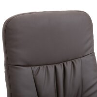 2-teiliges Sessel-Set, Sessel mit Fußhocker, Relaxsessel mit Fußhocker, höhenverstellbar, neigbare Rückenlehne, Braun