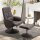 2-teiliges Sessel-Set, Sessel mit Fußhocker, Relaxsessel mit Fußhocker, höhenverstellbar, neigbare Rückenlehne, Braun