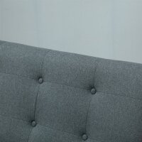 Sofa 2 Sitzer, 115 cm Couch mit Armlehnen, Rückenlehne, Kleine Polstersofa mit Leinenoptik, Holzbeine, Gepolstert Loungesofa für Wohnzimmer, Schlafzimmer, Dunkelgrau