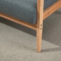Sofa 2 Sitzer, 115 cm Couch mit Armlehnen, Rückenlehne, Kleine Polstersofa mit Leinenoptik, Holzbeine, Gepolstert Loungesofa für Wohnzimmer, Schlafzimmer, Dunkelgrau
