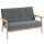 Sofa 2 Sitzer, 115 cm Couch mit Armlehnen, Rückenlehne, Kleine Polstersofa mit Leinenoptik, Holzbeine, Gepolstert Loungesofa für Wohnzimmer, Schlafzimmer, Dunkelgrau