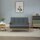 Sofa 2 Sitzer, 115 cm Couch mit Armlehnen, Rückenlehne, Kleine Polstersofa mit Leinenoptik, Holzbeine, Gepolstert Loungesofa für Wohnzimmer, Schlafzimmer, Dunkelgrau