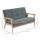 Sofa 2 Sitzer, 115 cm Couch mit Armlehnen, Rückenlehne, Kleine Polstersofa mit Leinenoptik, Holzbeine, Gepolstert Loungesofa für Wohnzimmer, Schlafzimmer, Dunkelgrau