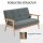 Sofa 2 Sitzer, 115 cm Couch mit Armlehnen, Rückenlehne, Kleine Polstersofa mit Leinenoptik, Holzbeine, Gepolstert Loungesofa für Wohnzimmer, Schlafzimmer, Dunkelgrau