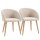 2er-Set gepolsterte Stühle, skandinavisches Design, Polsterstühle mit Holzbeinen, rutschfeste Pads, 150 kg Belastbarkeit, Beige