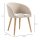 2er-Set gepolsterte Stühle, skandinavisches Design, Polsterstühle mit Holzbeinen, rutschfeste Pads, 150 kg Belastbarkeit, Beige