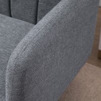Schlafsofa, 2-Sitzer Stoffsofa, Sofa mit Schlaffunktion, leinenartiges Polyester, Kautschukholz, 173 x 75 x 73 cm, Grau