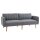 Schlafsofa, 2-Sitzer Stoffsofa, Sofa mit Schlaffunktion, leinenartiges Polyester, Kautschukholz, 173 x 75 x 73 cm, Grau