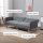 Schlafsofa, 2-Sitzer Stoffsofa, Sofa mit Schlaffunktion, leinenartiges Polyester, Kautschukholz, 173 x 75 x 73 cm, Grau