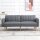 Schlafsofa, 2-Sitzer Stoffsofa, Sofa mit Schlaffunktion, leinenartiges Polyester, Kautschukholz, 173 x 75 x 73 cm, Grau