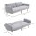 Schlafsofa, 2-Sitzer Stoffsofa, Sofa mit Schlaffunktion, leinenartiges Polyester, Kautschukholz, 173 x 75 x 73 cm, Grau
