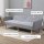 Schlafsofa, 2-Sitzer Stoffsofa, Sofa mit Schlaffunktion, leinenartiges Polyester, Kautschukholz, 173 x 75 x 73 cm, Grau