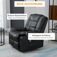 Massagesessel, Relaxsessel, 8 Vibrationspunkte, Liegefunktion, Kunstleder, schwarz, 94x99x99cm