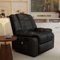 Massagesessel, Relaxsessel, 8 Vibrationspunkte, Liegefunktion, Kunstleder, schwarz, 94x99x99cm