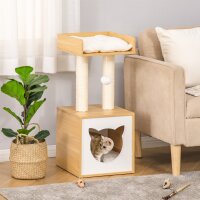 Katzenhöhle Katzenbett mit waschbarem Kissen,...