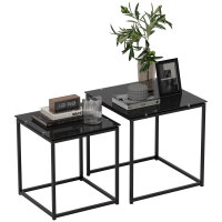 2er-Set Beistelltische, modernes Design, stapelbar,...