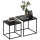 2er-Set Beistelltische, modernes Design, stapelbar, Glastisch, Schwarz