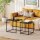 2er-Set Beistelltische, modernes Design, stapelbar, Glastisch, Schwarz