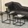 2er-Set Beistelltische, modernes Design, stapelbar, Glastisch, Schwarz