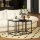 2er-Set Beistelltische, modernes Design, stapelbar, Glastisch, Schwarz