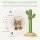Katzen Kratzbaum Kaktus Katzenbaum Kiefernholz Sisal Seil Kratzstamm mit Holzkugel-Katzenspielzeug für Katzen 60 cm Hoch Grün+Natur