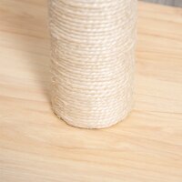 Kratzstamm für Katzen Kratzsäule aus Sisal stabiler Kratzbaum Kratz Spielzeug Katze mit Ball 60 cm Spanplatte Sisal Beige+Eiche 34 x 34 x 60 cm