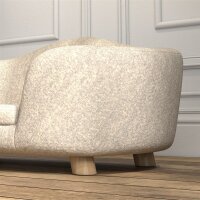 Haustiersofa Hundematte Hundebett Hundesofa Hundecouch Katzen Sofa mit Kissen Rückentasche Plüsch Schaumstoff Kiefernholz Cremeweiß 70 x 47 x 30 cm