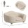 Haustiersofa Hundematte Hundebett Hundesofa Hundecouch Katzen Sofa mit Kissen Rückentasche Plüsch Schaumstoff Kiefernholz Cremeweiß 70 x 47 x 30 cm