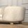 Haustiersofa Hundematte Hundebett Hundesofa Hundecouch Katzen Sofa mit Kissen Rückentasche Plüsch Schaumstoff Kiefernholz Cremeweiß 70 x 47 x 30 cm