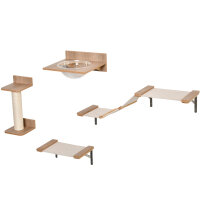 4tlg. Kletterwand für Katzen Katzenkletterwand mit...