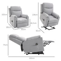 elektrischer Aufstehsessel Sessel mit Aufstehhilfe für Senior Relaxsessel TV Sessel mit schlaffunktion und aufstehhilfe Fernsehsessel Liegefunktion Leinen-Touch Hellgrau 83 x 89 x 102 cm