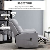 elektrischer Aufstehsessel Sessel mit Aufstehhilfe für Senior Relaxsessel TV Sessel mit schlaffunktion und aufstehhilfe Fernsehsessel Liegefunktion Leinen-Touch Hellgrau 83 x 89 x 102 cm