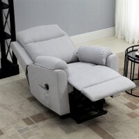 elektrischer Aufstehsessel Sessel mit Aufstehhilfe für Senior Relaxsessel TV Sessel mit schlaffunktion und aufstehhilfe Fernsehsessel Liegefunktion Leinen-Touch Hellgrau 83 x 89 x 102 cm