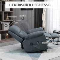 Massagesessel mit Aufstehhilfe, Pflegesessel mit Aufstehhilfe, 8 Vibrationsmotoren, inkl. Fernbedienung, grau