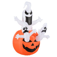 Aufblasbarer Kürbis Geist Gespenst Halloween Deko...