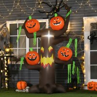 Aufblasbarer Spukbaum Kürbis Halloween Deko Figur...