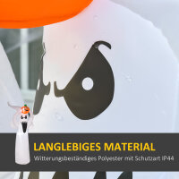 Halloween aufblasbares Gespenst 1,8 m Dekoration mit LEDs Weiß + Orange Polyester 80 x 40 x 180 cm