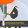Halloween aufblasbares Gespenst 1,8 m Dekoration mit LEDs Weiß + Orange Polyester 80 x 40 x 180 cm
