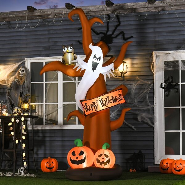 Selbstaufblasend Halloweendekoration mit LED-Lichtern, inkl. Gebläse und Befestigungsmaterial, 156cm x 107cm x 274cm