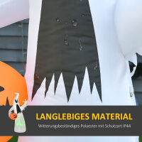 Selbst aufblasendes Spuk Gespenst Geist LED beleuchtet Halloween Dekoration Polyester Weiß 105 x 65 x 180 cm